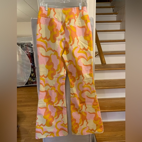 Free People Crvy Wild Honey Printed Flare Jeans Sz 29 - Picture 4 of 5